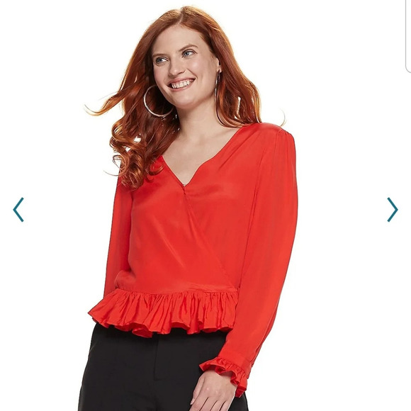 Nine West Silk-Blend Ruffle-Hem Blouse NWT - Picture 1 of 2